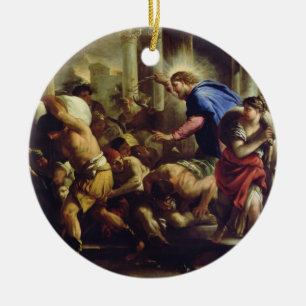 Christus, der die Kaufleute vom Tempel fährt Keramik Ornament