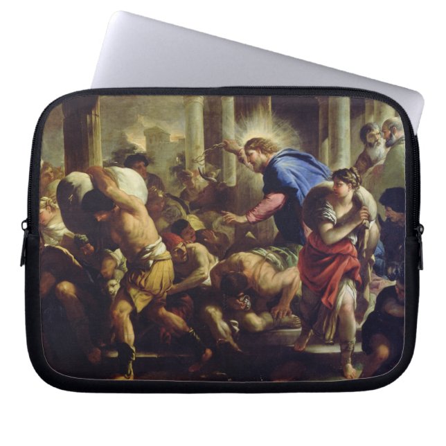 Christus, der die Kaufleute vom Tempel fährt Laptopschutzhülle (Vorderseite)