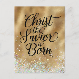 Christus der Erlöser ist geboren Christliche Weihn Postkarte
