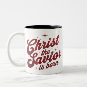 Christus der Erlöser ist geboren Christliches Weih Zweifarbige Tasse