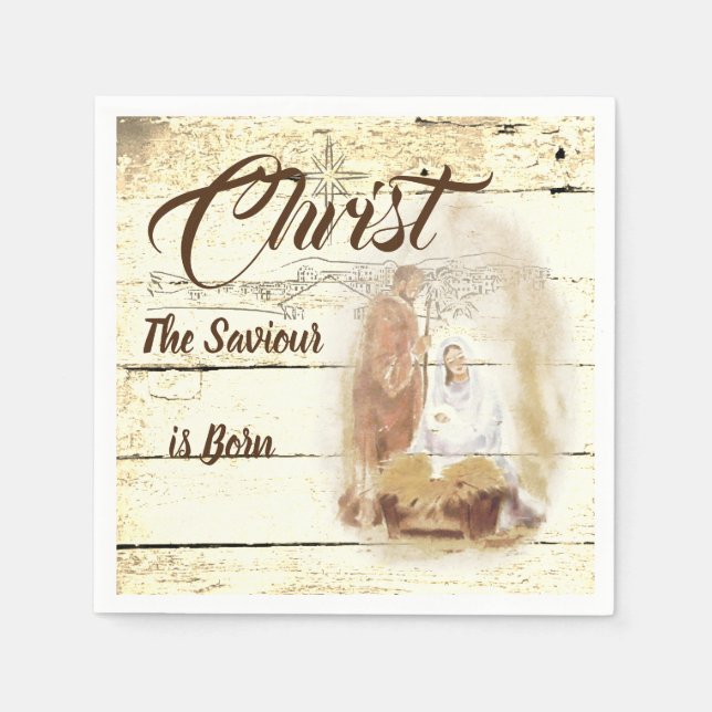 Christus der Erlöser ist geboren Serviette (Vorderseite)