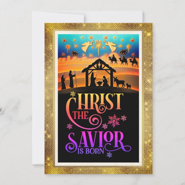 "Christus der Erlöser ist geboren" Weihnachten Geb (Vorderseite)