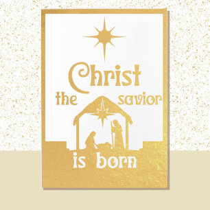 Christus der Erlöser ist Geborenes religiöses Weih Folienkarte