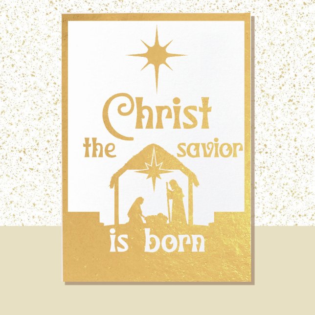Christus der Erlöser ist Geborenes religiöses Weih Folienkarte (Von Creator hochgeladen)