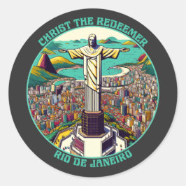 Christus der Erlöser, Rio de Janeiro Runder Aufkleber