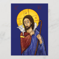 Christus der Gute Hirte Icon-Karte (Groß)