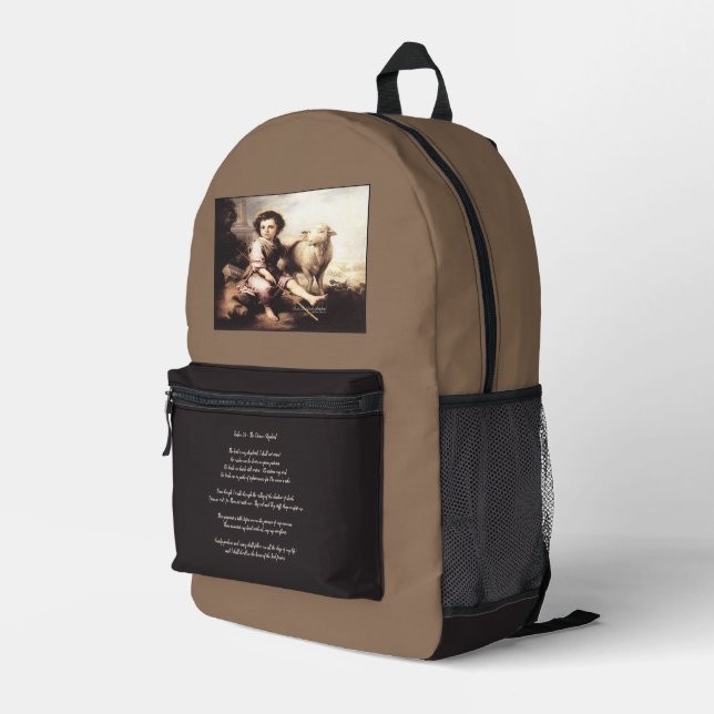 Christus Der gute Hirte Psalm 23 Bedruckter Rucksack (Rückseitige Ecke Rechts)