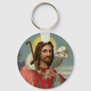 Christus der Schäfer mit Lamm Vintages Ostern Schlüsselanhänger