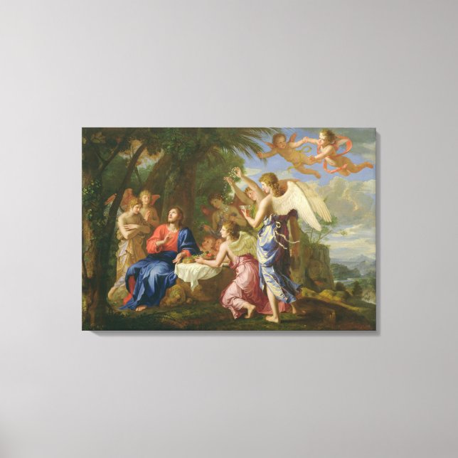 Christus gedient von den Engeln, c.1650 (Öl auf Le Leinwanddruck (Vorderseite)