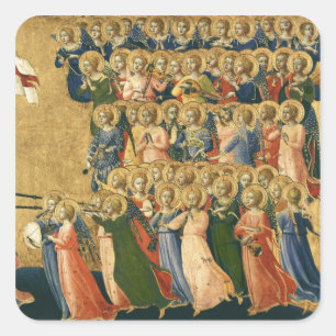 Christus glorifizierte im Gericht des Himmels Quadratischer Aufkleber