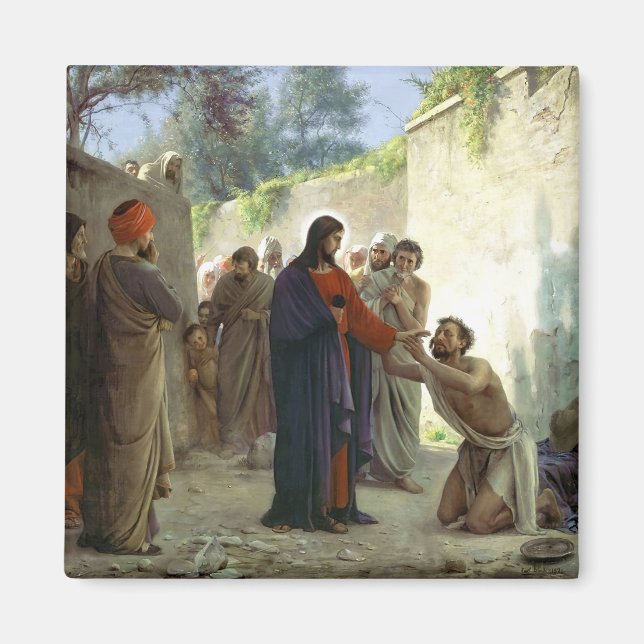 Christus Healing the Blind Man Magnet (Vorne)