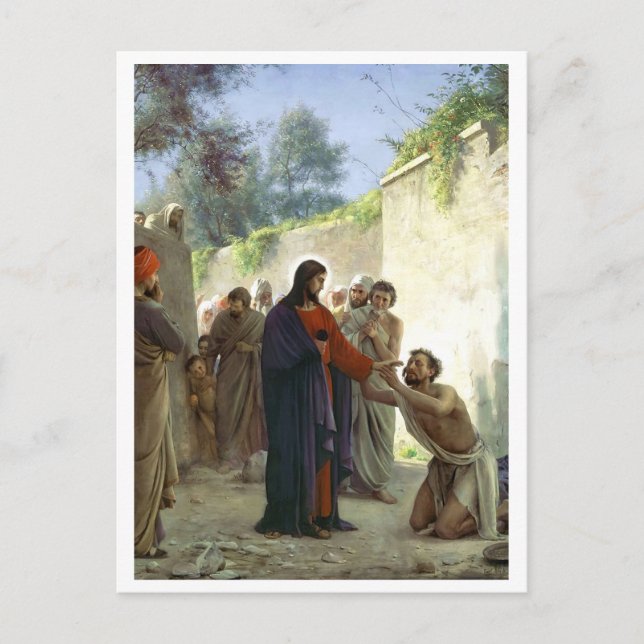 Christus Healing the Blind Man Postkarte (Vorderseite)