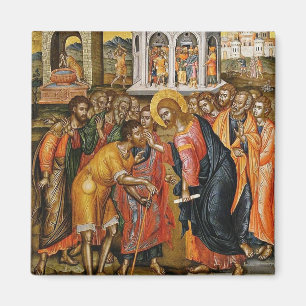 Christus heilt das Blinde durch Emmanuel Tzanes Magnet