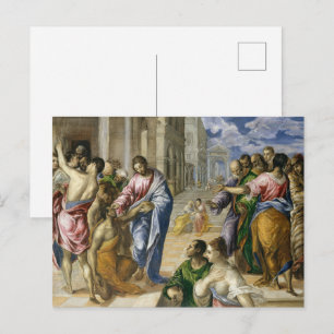 Christus heilt einen Blinden El Greco Postkarte