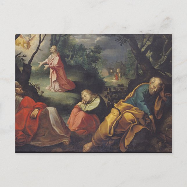 Christus im Garten der Oliven, 1625 Postkarte (Vorderseite)
