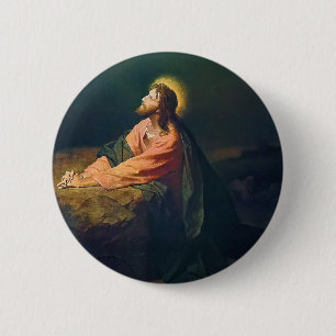 Christus im Garten von Gethsemane Gemälde Button