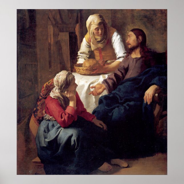 Christus im Haus von Maria und Martha Poster (Vorne)