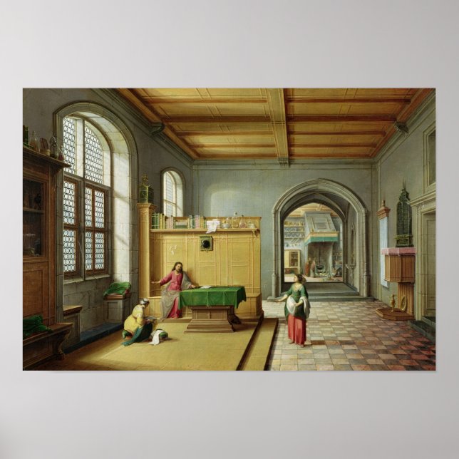 Christus im Haus von Martha und Maria Poster (Vorne)
