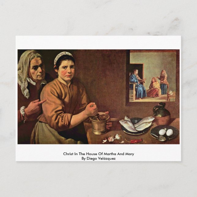 Christus im Haus von Martha und Maria Postkarte (Vorderseite)