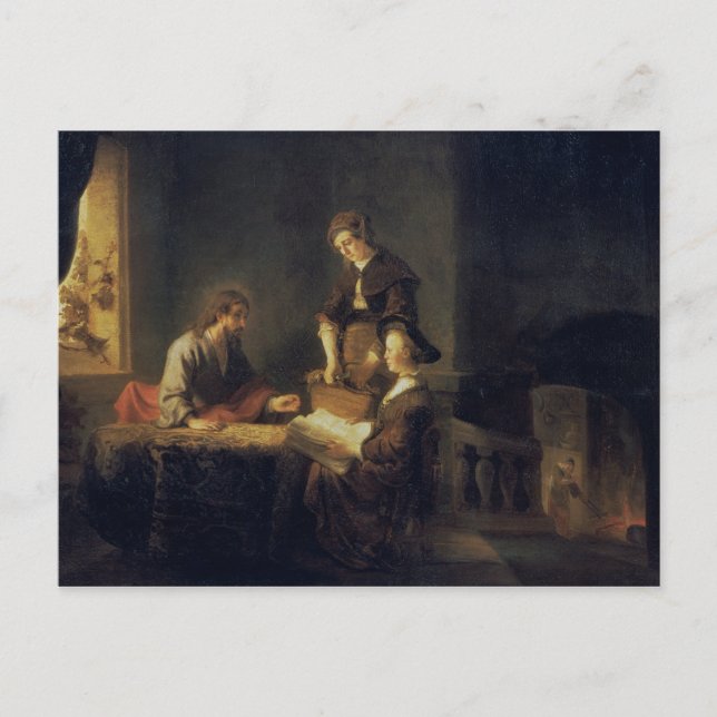 Christus im Haus von Martha und Maria Postkarte (Vorderseite)
