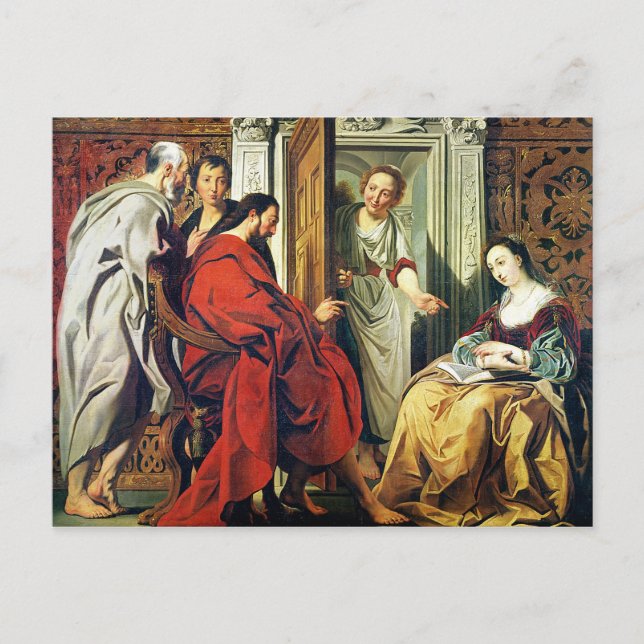 Christus im Haus von Martha und Maria von Bethany Postkarte (Vorderseite)