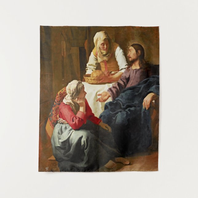 Christus im Haus von Martha und Maria Wandteppich (Vorderseite)
