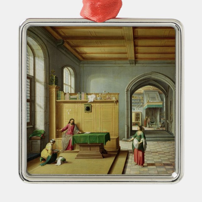 Christus im Haus von Martha und von Mary Silbernes Ornament (Vorne)