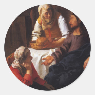 Christus im Haus von Mary & Martha Runder Aufkleber