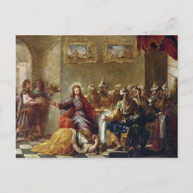 Christus im Haus von Simon dem Pharisee, 1660 Postkarte (Vorderseite)