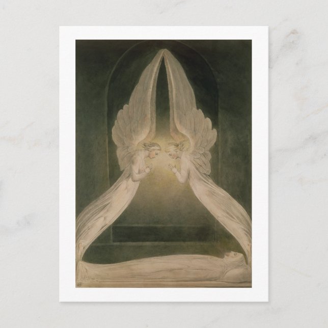 Christus im Sepulcher, bewacht von Engeln Postkarte (Vorderseite)