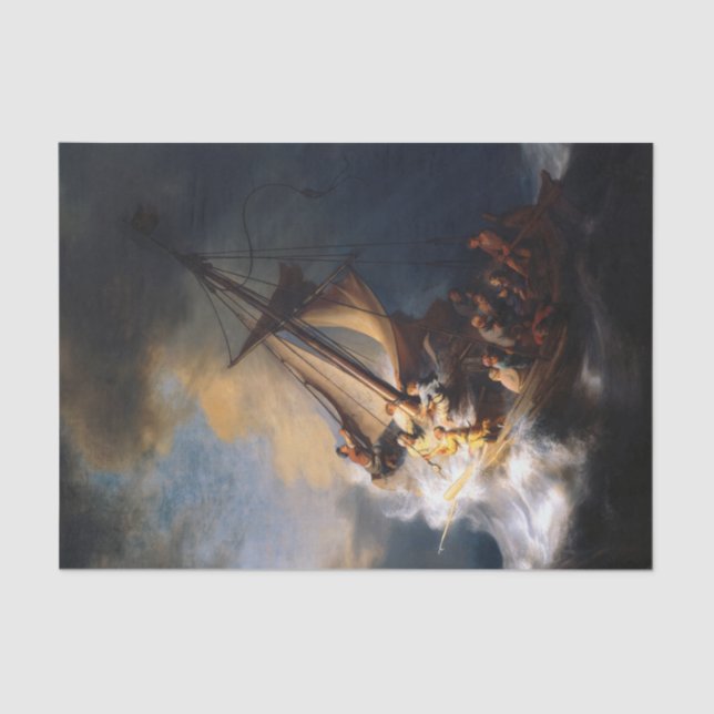 Christus im Sturm am Meer von Galiläa, 1633 Seidenpapier (Vorderseite)