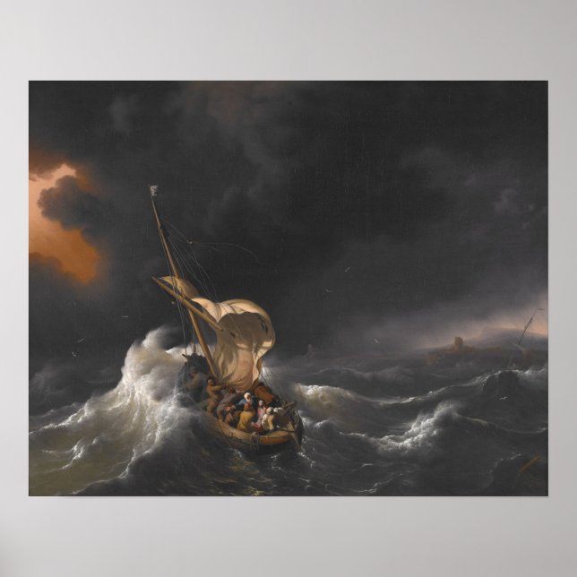 Christus im Sturm am Meer von Galiläa Poster (Vorne)