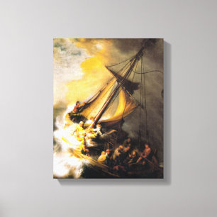 Christus im Sturm auf Meer von Galiläa Rembrandt Leinwanddruck