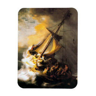 Christus im Sturm auf Meer von Galiläa Rembrandt Magnet