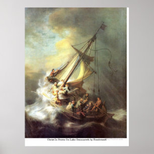 Christus im Sturm auf See Genezareth durch Poster
