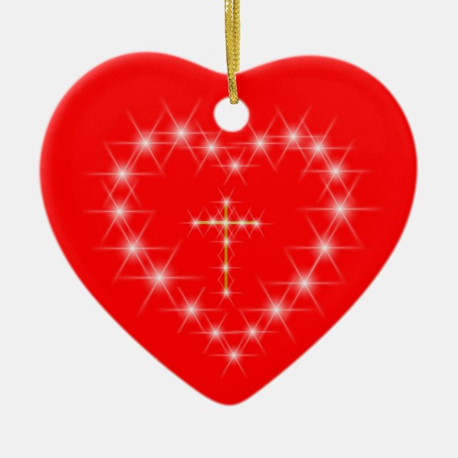 Christus in deiner Herzverzierung Keramik Ornament (Vorne)