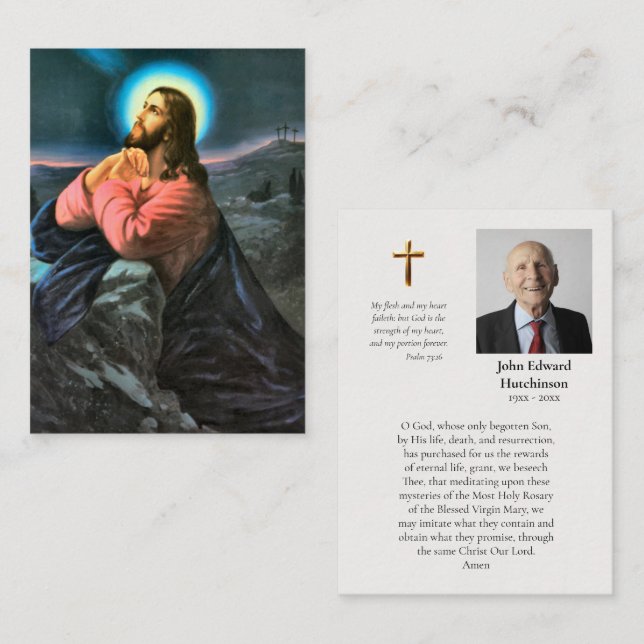 Christus in der Gethsemane-Gedenkkarte Platzkarte (Vorne/Hinten)