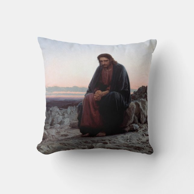 Christus in der Wildnis, Ivan Kramskoi Kissen (Vorderseite)