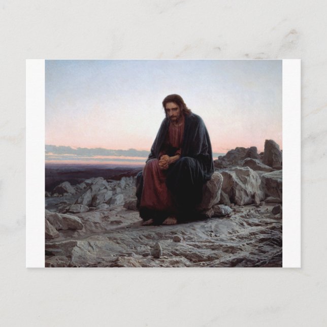 Christus in der Wildnis, Ivan Kramskoi Postkarte (Vorderseite)