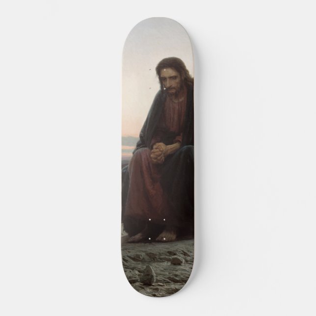 Christus in der Wildnis (von Ivan Kramskoi) Skateboard (Vorderseite)
