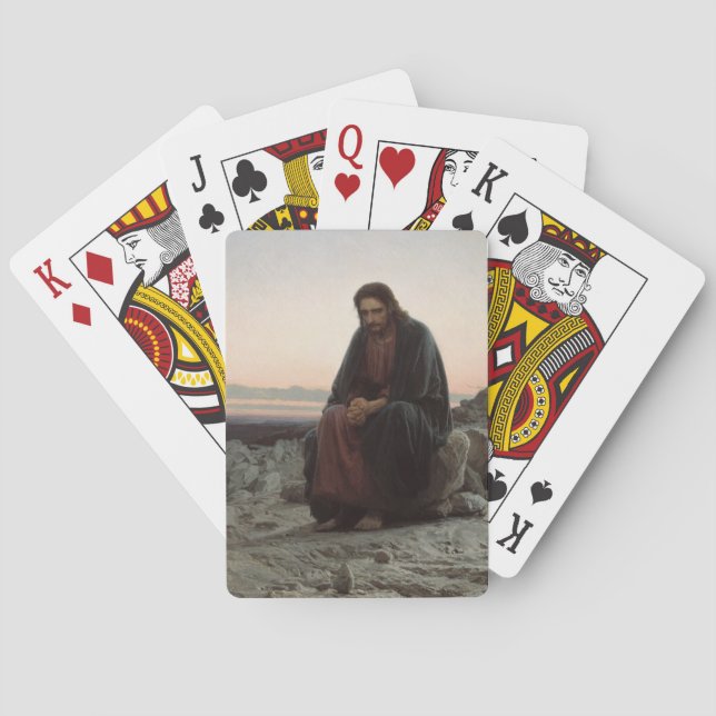 Christus in der Wildnis (von Ivan Kramskoi) Spielkarten (Rückseite)