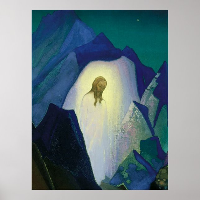„Christus in der Wüste“ von Nicholas Roerich Poster (Vorne)