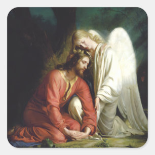 Christus in Gethsemane, Quadratischer Aufkleber