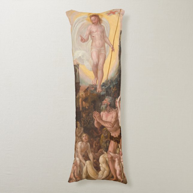 Christus in Limbo - Hans Mielich Fine Art Seitenschläferkissen (Vorderseite Vertikal)