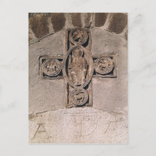 Christus in Majestät mit Symbolen der Postkarte