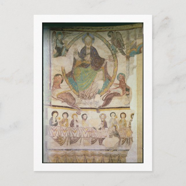 Christus in Majestät mit vier evangelischen Symbol Postkarte (Vorderseite)