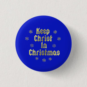 Christus in Weihnachten im Button behalten