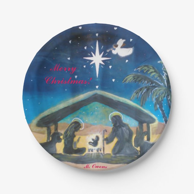 Christus in Weihnachts-Tellern behalten Pappteller (Vorderseite)