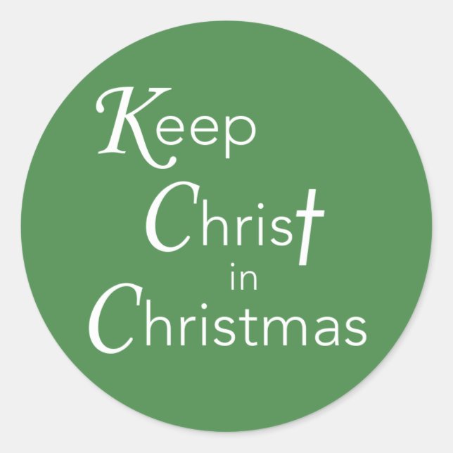 Christus in Weihnachtsaufkleber behalten, Runde Runder Aufkleber (Vorderseite)