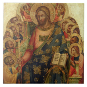 Christus inthronisierte mit Heiligen und Engeln Th Fliese